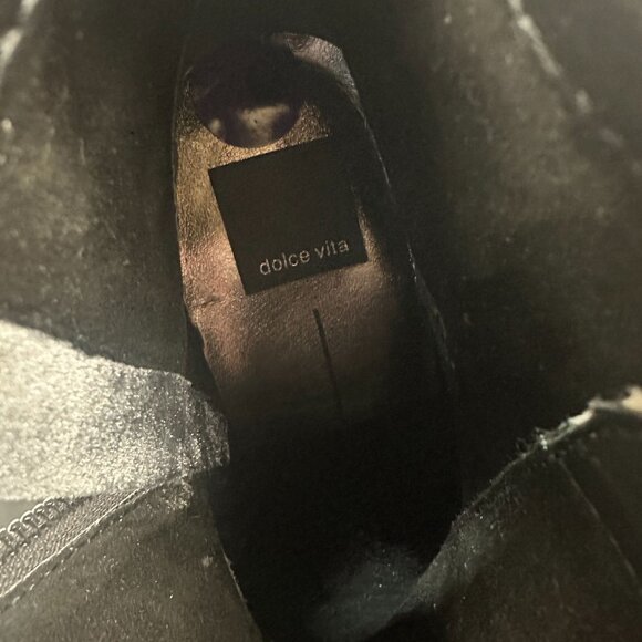 Dolce Vita Grey Velvet Lace-Up Ankle Boots Block Heel & Side Zipper Size 8.5 - Picture 8 of 8